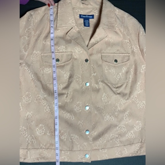Evan-Picone Women’s Peach Jacket With Embossed Floral  Plus Size 20W - Picture 5 of 7